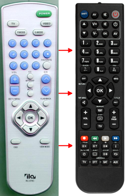 Replacement remote for ILO ILO26HD 370C, HDTV260 RC370C