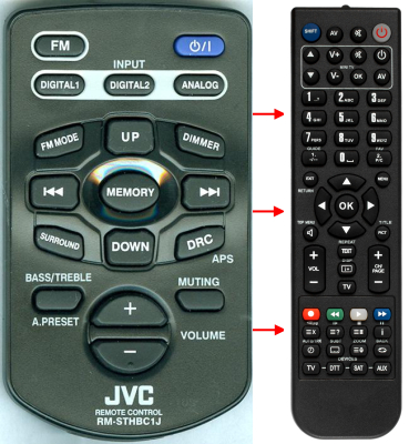 替换的遥控器用于 JVC THBC1, THBC3, THBC3J, RMSTHBC1J