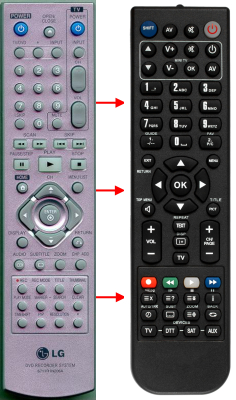 Replacement remote for LG 6711R1N206A, LRA760, DR1F9H, LRA750