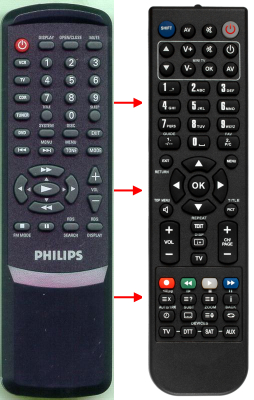 Replacement remote for Philips DFR15001701, 996500010194, DFR1500