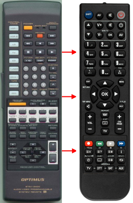 Replacement remote for Pioneer VSX511S, VSX512S, CUVSX045, VSX52