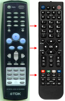 Replacement remote for TDK DA3826