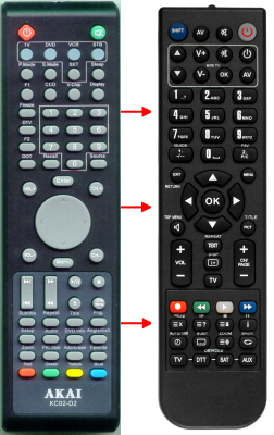 Replacement remote for Akai LCT32Z5TAP, PDP42Z5TA, PDP5074HNC