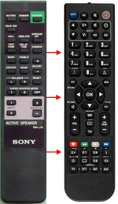 Replacement remote for Sony SAVA15, 147319211, RMJ15