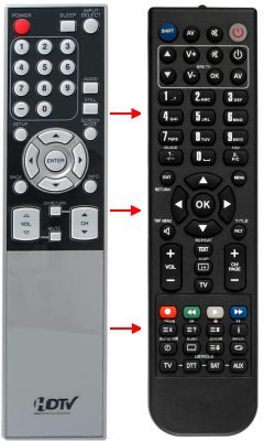 Replacement remote for Sylvania 6632LCT, 6626LCT, NF000UD, 6626LG