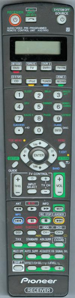 Replacement remote for Pioneer VSX90TXV, AXD7493