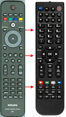 Replacement remote for Philips HTS5100BF7, HTS5100B, HTS3051BF7, NB541