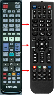 Replacement remote for Samsung HT-D4500/ZA HT-D4550 HT-D5210C HT-F6530 HT-F6550W