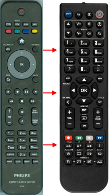 Replacement remote for Philips HTS3306F7, HTS3106F7, HTS5506F7