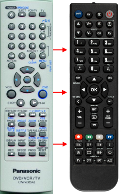 Replacement remote for Panasonic EUR7724KF0R