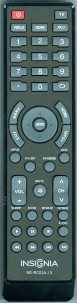Replacement remote for Insignia NS50L260A13, NS32L12A13, NS29L120A13