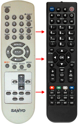Replacement remote for Sanyo VWM710
