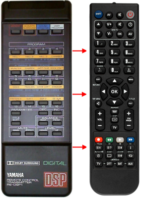 替换的遥控器用于 Yamaha DSP1, RSDSP1, VB800100