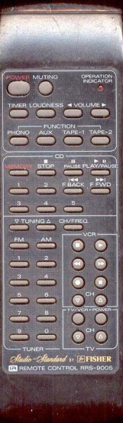 Replacement remote for Fisher RRS9015, RS9005, RS9105, 6202050607