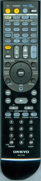 Replacement remote for Onkyo RC771M, TXNR808, TXNR1008, 24140771