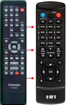 Erstatnings-fjernbetjening til  Toshiba SE-R0264