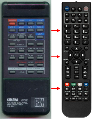 Controlo remoto de substituição para Yamaha RSRX11, RX900, VC429600, RX900U, RX1100U