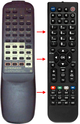 Replacement remote for Pioneer CUVSX113, 11910833, VSX456, STAV3680