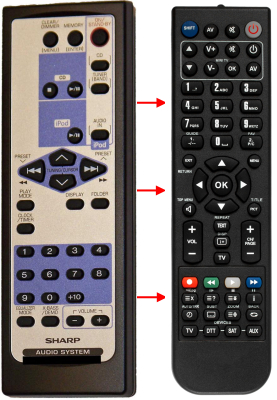 Replacement remote for Sharp XL-DK225