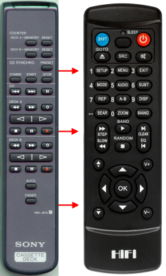 Replacement remote control for Sony RM-J902