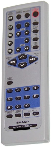 Replacement remote for Sharp RRMCGA087AWSA, CDES777
