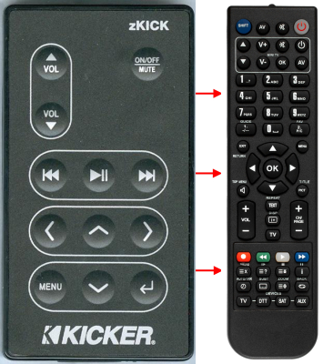 Replacement remote for Kicker ZK500