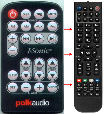 Replacement remote for Polk RE11951, ES2, ISONIC ES2