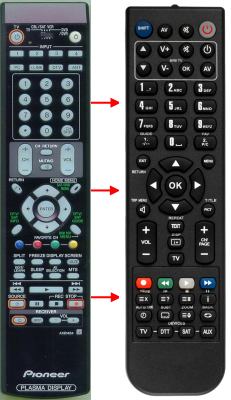 Replacement remote for Pioneer AXD1484, PROR04U, PRO1110HD, PRO111HD