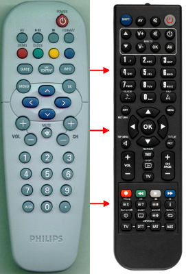 Replacement remote for Philips 50PL9126D37, 51PP9200D37, RC19335032