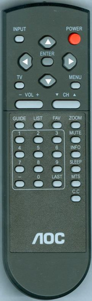 Replacement remote for Aoc L22H998, L24H898, L19W89V, L22W898