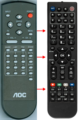 Replacement remote for Viewsonic N2230W, A00008204, VT1930, NX1932W