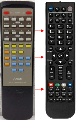 Replacement remote for Denon RC895, 9630088707, DRA295