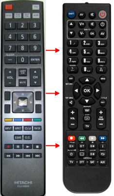 Replacement remote for Hitachi CLU4984S, P50A202, HL02564, P50S602