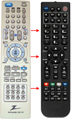 Replacement remote for Zenith XBR413, 6711R1N150A
