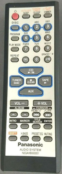 Replacement remote for Panasonic SAAK330K SILVER, N2QAHB000051