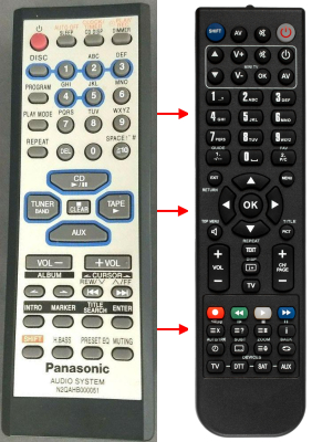 Replacement remote for Panasonic SAAK330K SILVER, N2QAHB000051