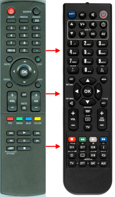 Replacement remote for Sylvania LC190SS2, LC260SS2, LC320SS2, NH210UD