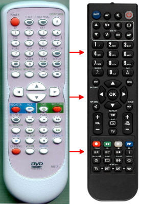 Replacement remote for Sylvania DVR90VG, NB121UD, WFR205, NB171UD