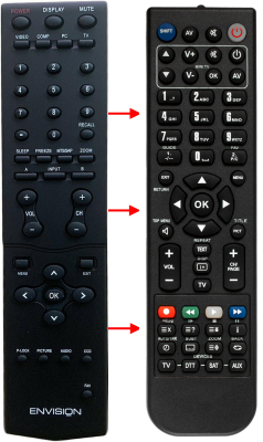 Replacement remote for Envision L27W461, L32W661, L32W461, L42W761