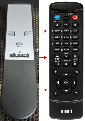 Replacement remote control for Audio Research LS22