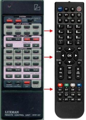 Replacement remote for Luxman TP117