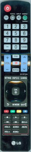 Replacement remote for LG AGF76578735, 47LM4700, AKB73615386, 55LM4700