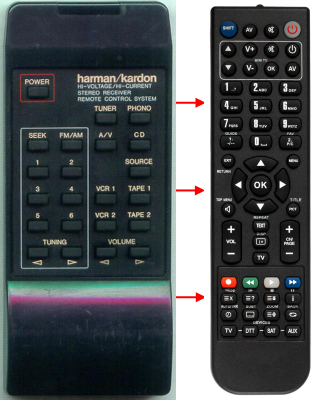 Télécommande de remplacement pour Harman Kardon 614202701, HK880VXI, HK990VXI