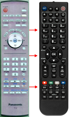 Replacement remote for Panasonic EUR7627Z90