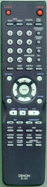 Replacement remote for Denon DVD3930, 3991059002, RC1038, DVD3930CI