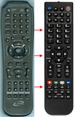 Replacement remote for iLive ITP231B, ITP-231B