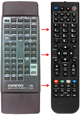 替换的遥控器用于 Onkyo RC208S, TX906