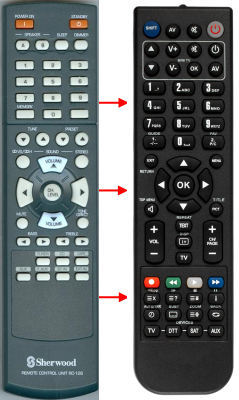 Replacement remote for Sherwood RX4503, RC126