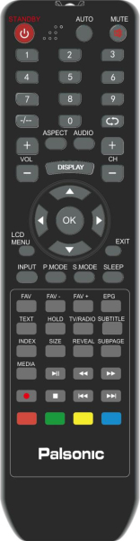 Replacement remote control for Palsonic TFTV4000FHD