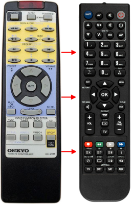 Replacement remote for Onkyo TXSV454, 24140371, RC371M